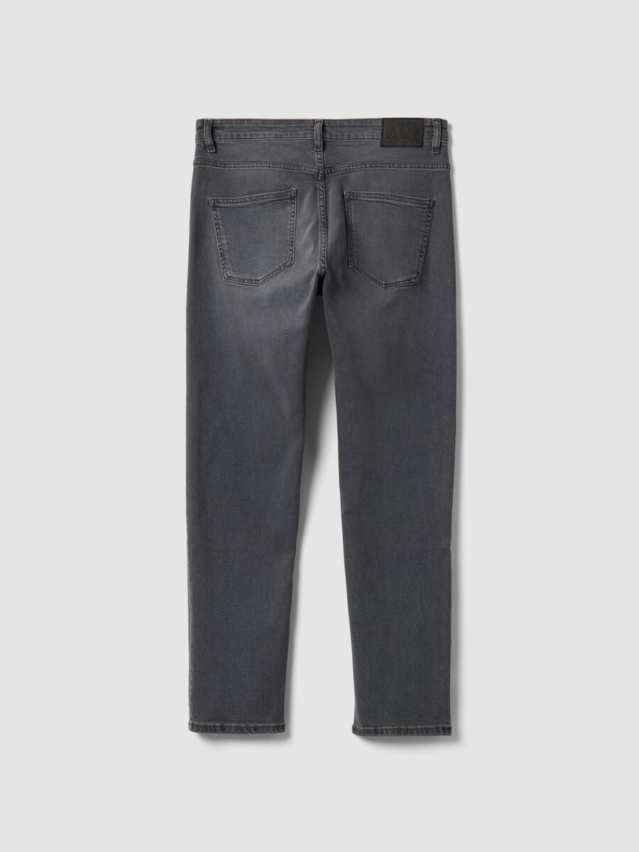 Grey slim-fit stretch cotton jeans_5