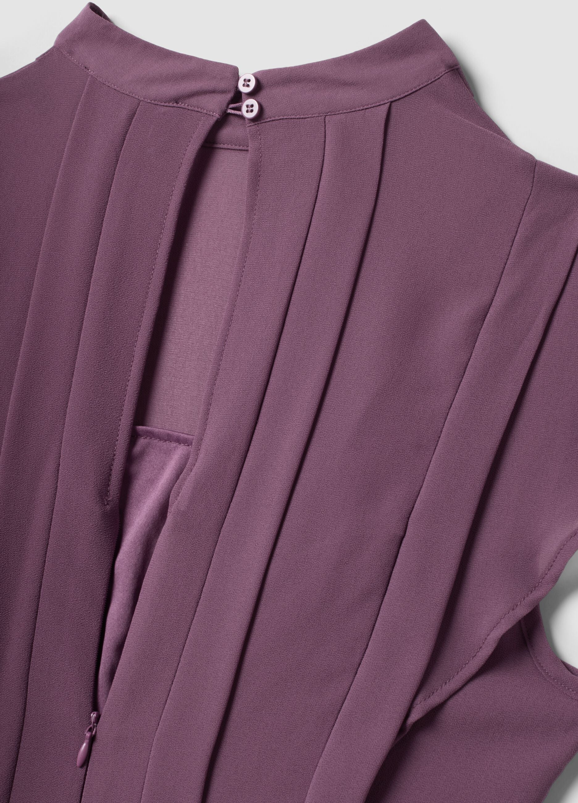 Purple relaxed-fit dress with short ruffle sleeves