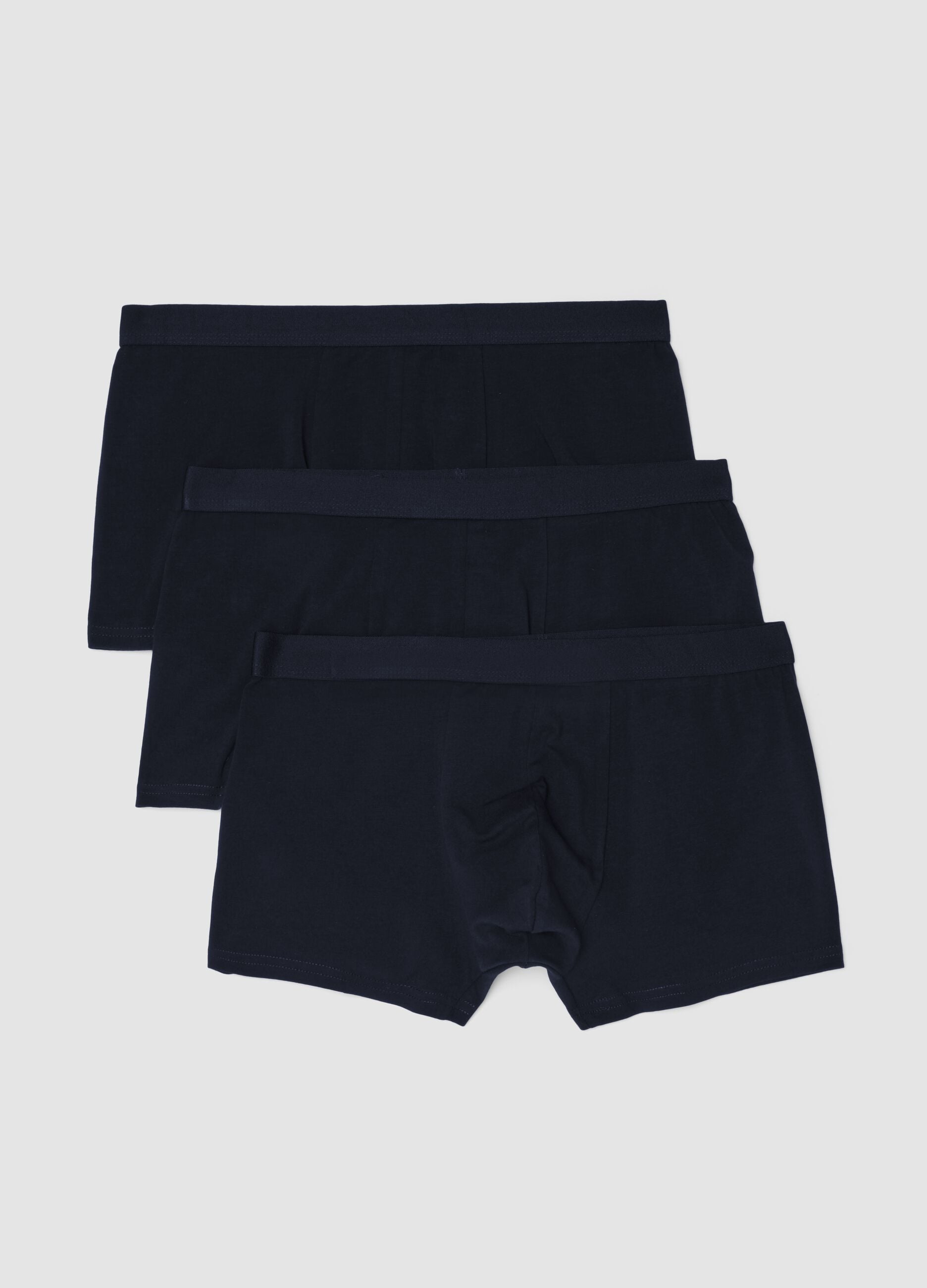 3-pack of blue organic cotton boxers