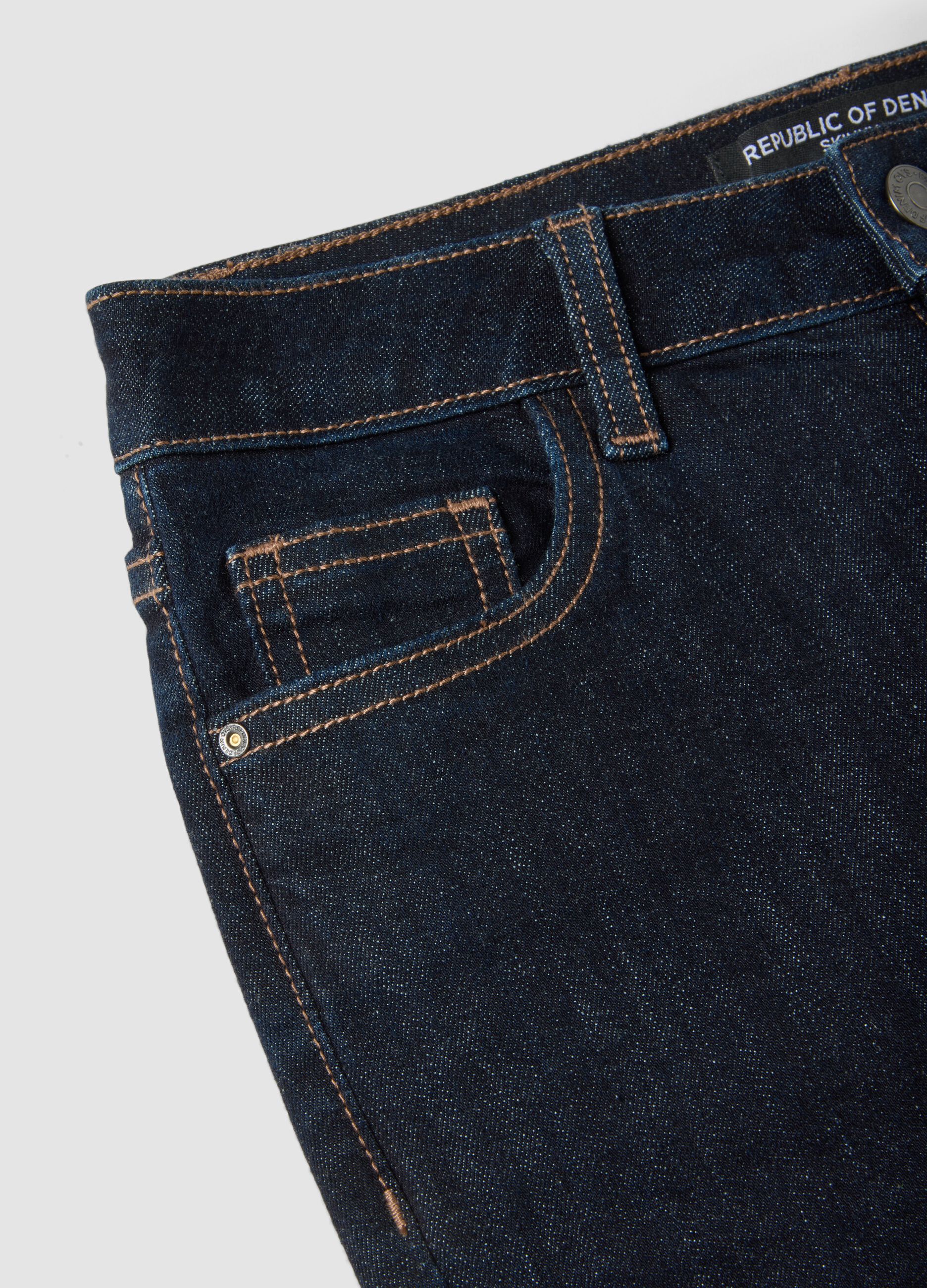 Blue denim skinny-fit jeans in stretch cotton