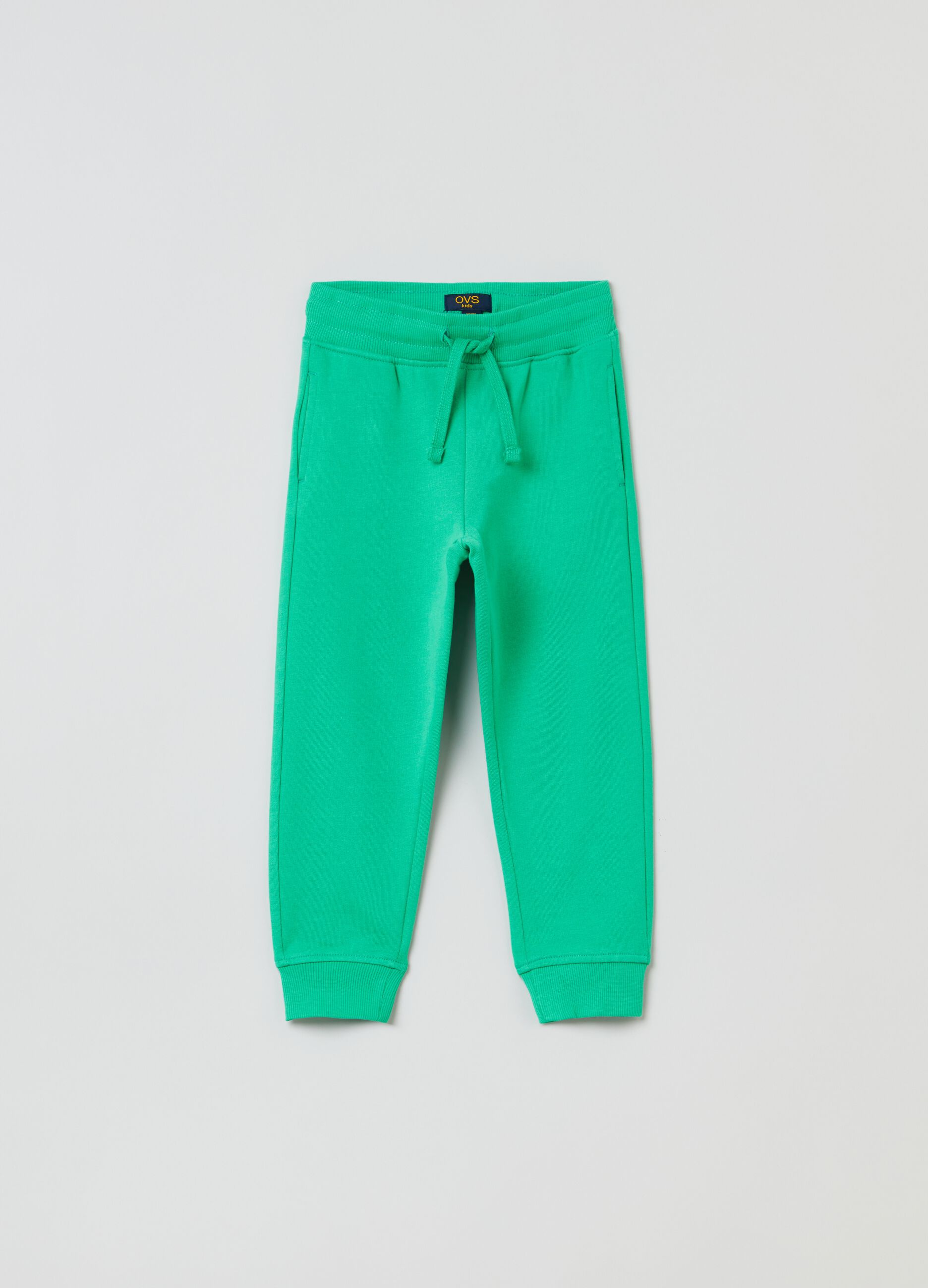 Solid colour joggers in French terry