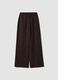 Brown viscose-blend wide-leg jogger trousers_4