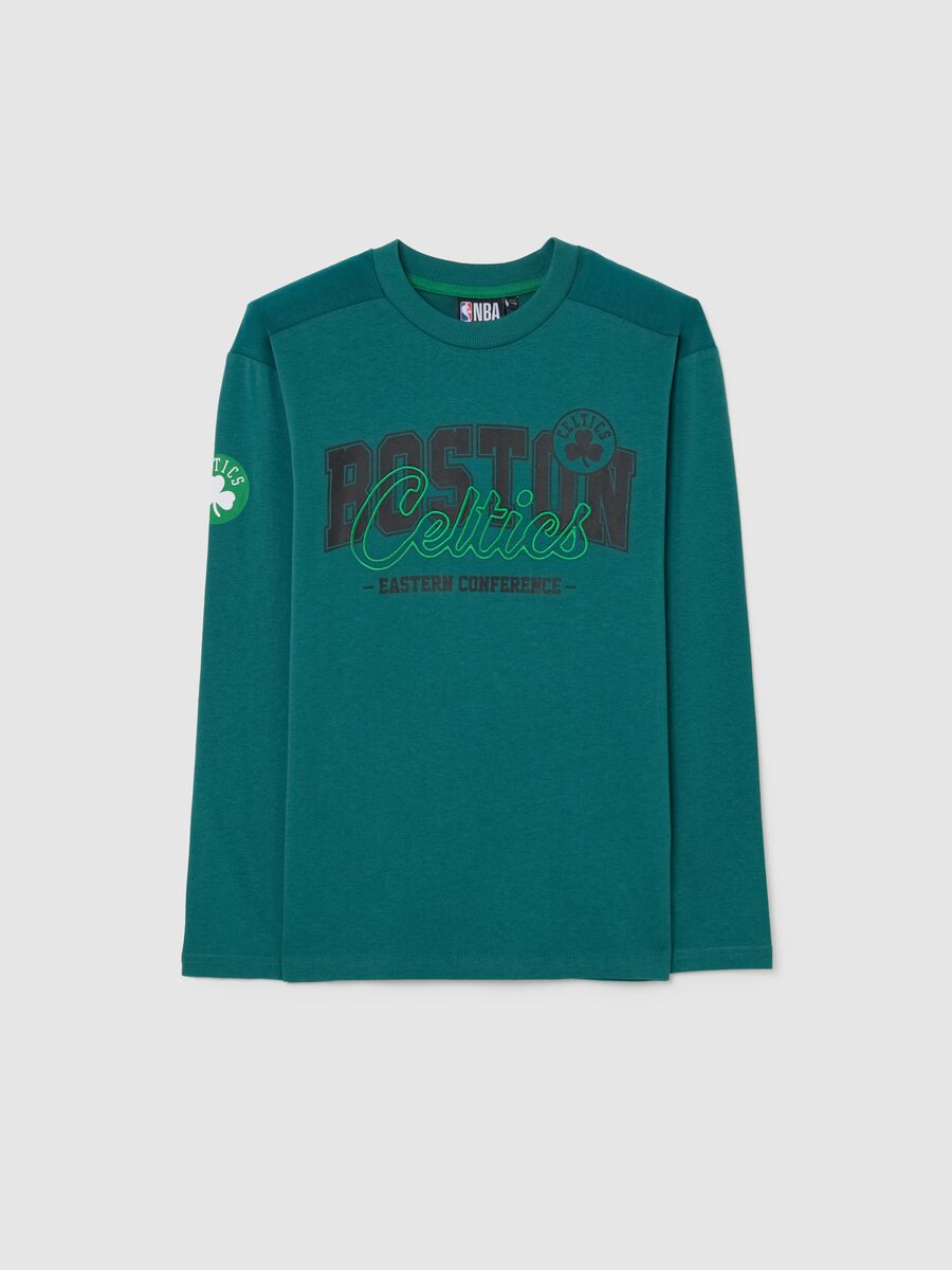 Maglia da ragazzo in puro cotone verde regular fit con scollo rotondo_0