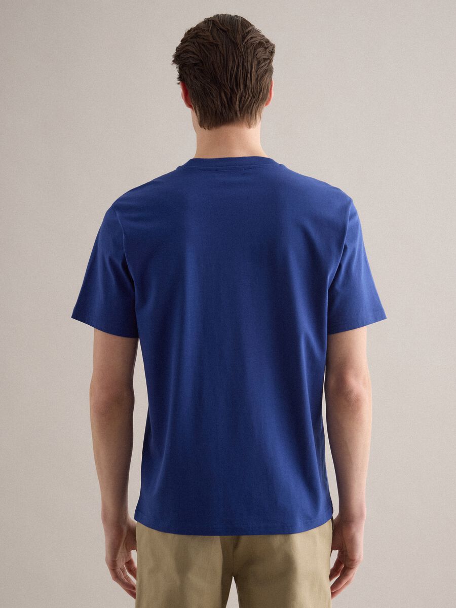T-shirt girocollo in puro cotone blu relaxed fit_2
