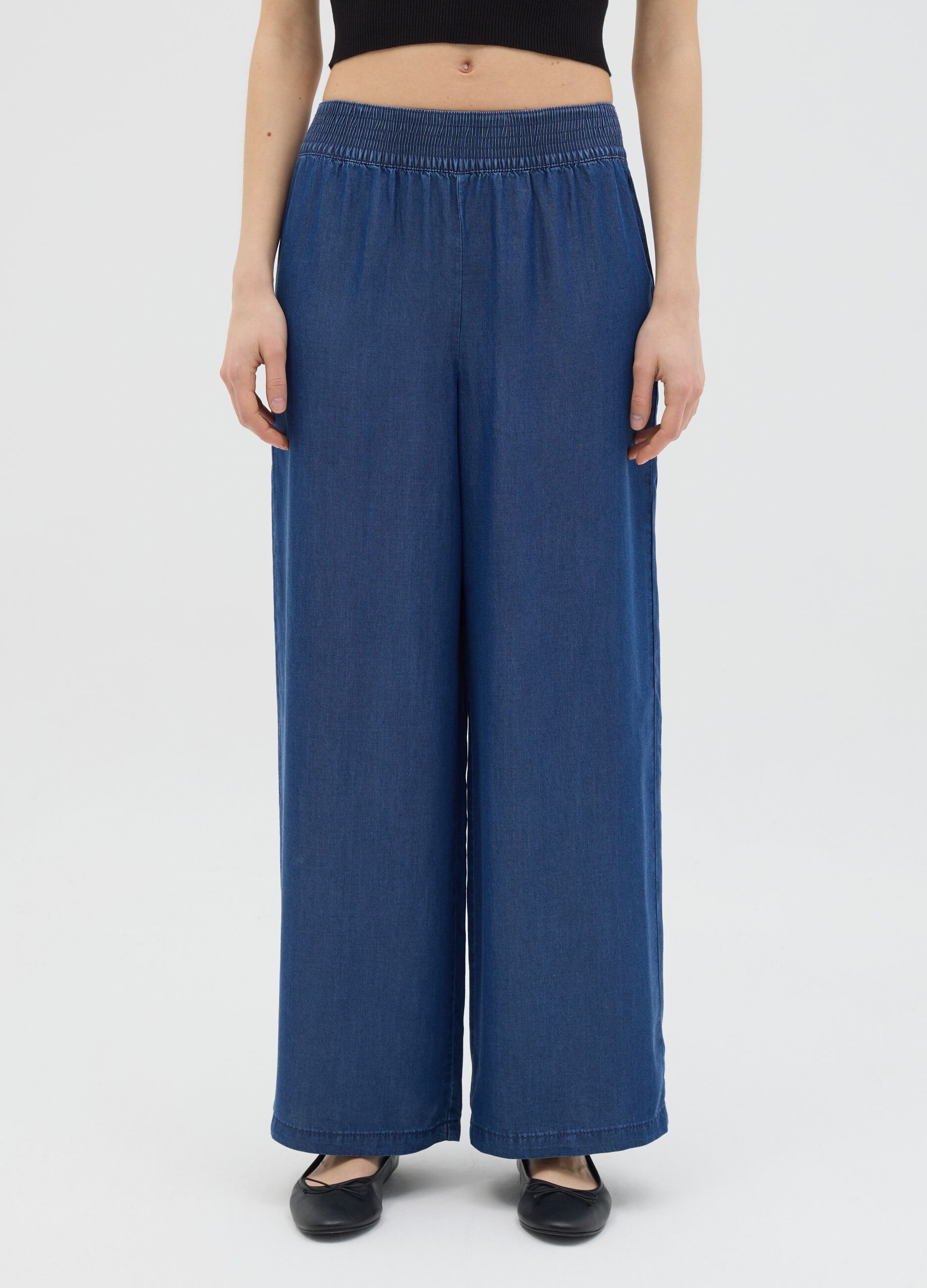 Wide-leg jeans in Lyocell