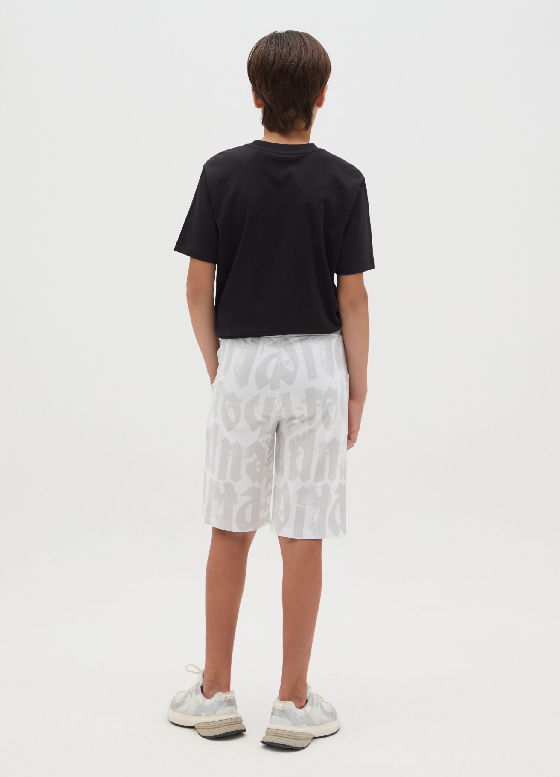 White French terry shorts with print
