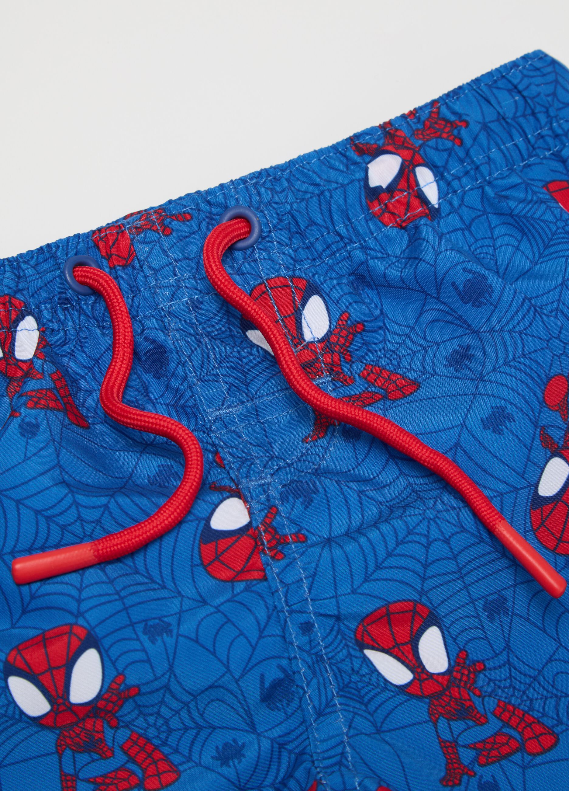 Children's Swimsuit in Multicolour Fabric with Spider-Man Print