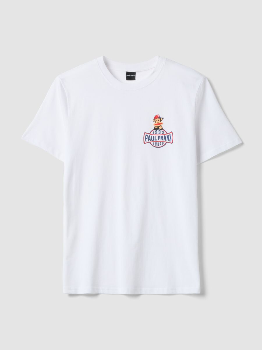T-shirt bianca con stampa Paul Frank in puro cotone regular fit_0