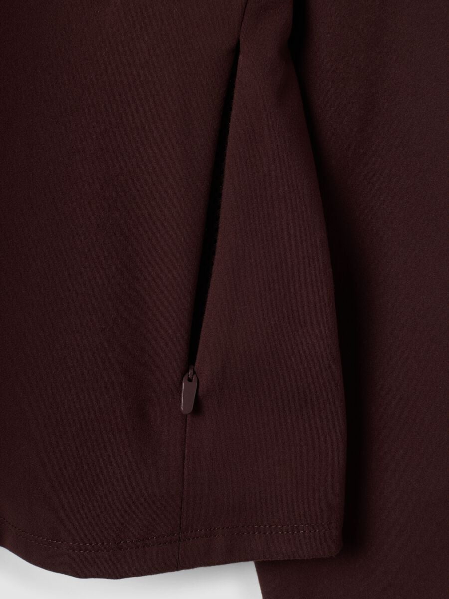 Brown fitted full-zip jacket in stretch fabric ALTAVIA STUDIO_7