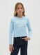 Girls' Blue Long-Sleeved Top in Pure Cotton_0