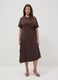 Brown regular fit stretch cotton dress_1