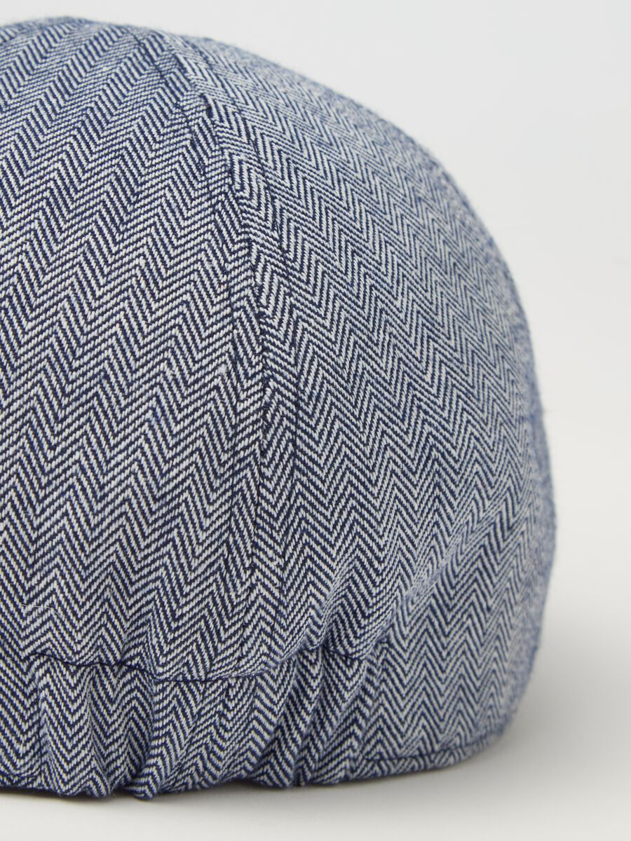 Flat cap with herringbone weave_2