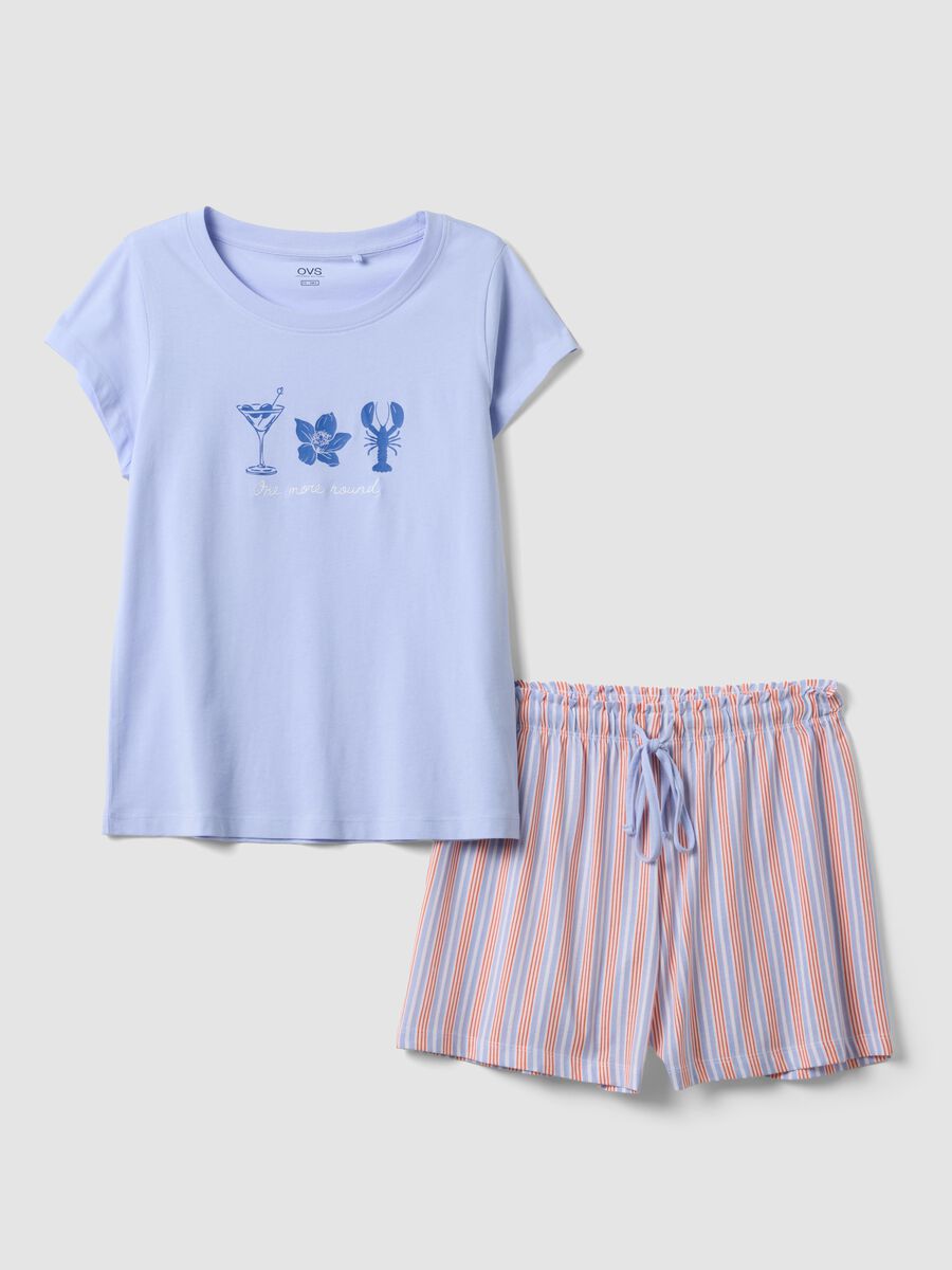 Multicolour pure cotton short pyjamas, regular fit, with prints_4