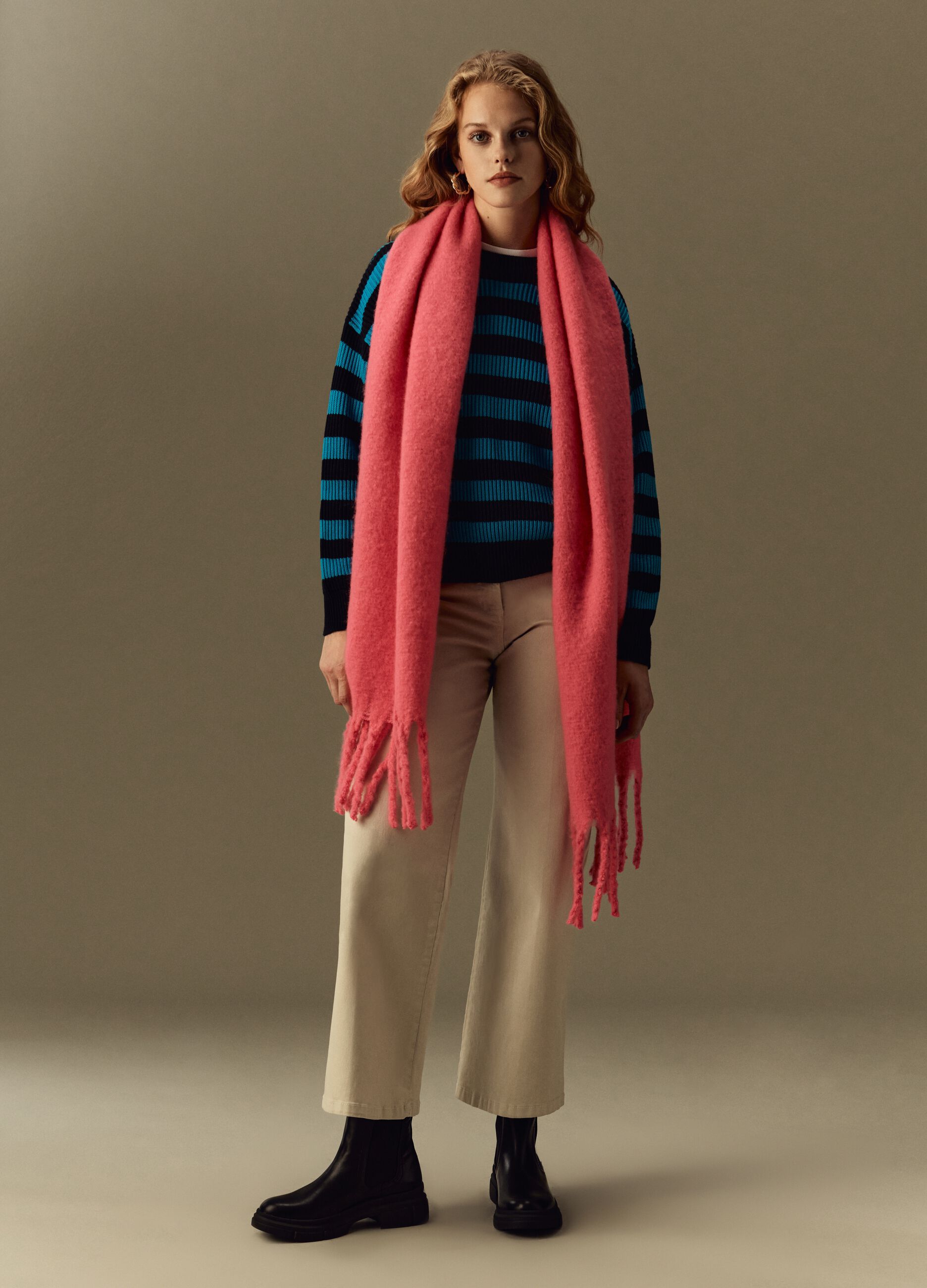 Jeans wide leg in cotone stretch_0