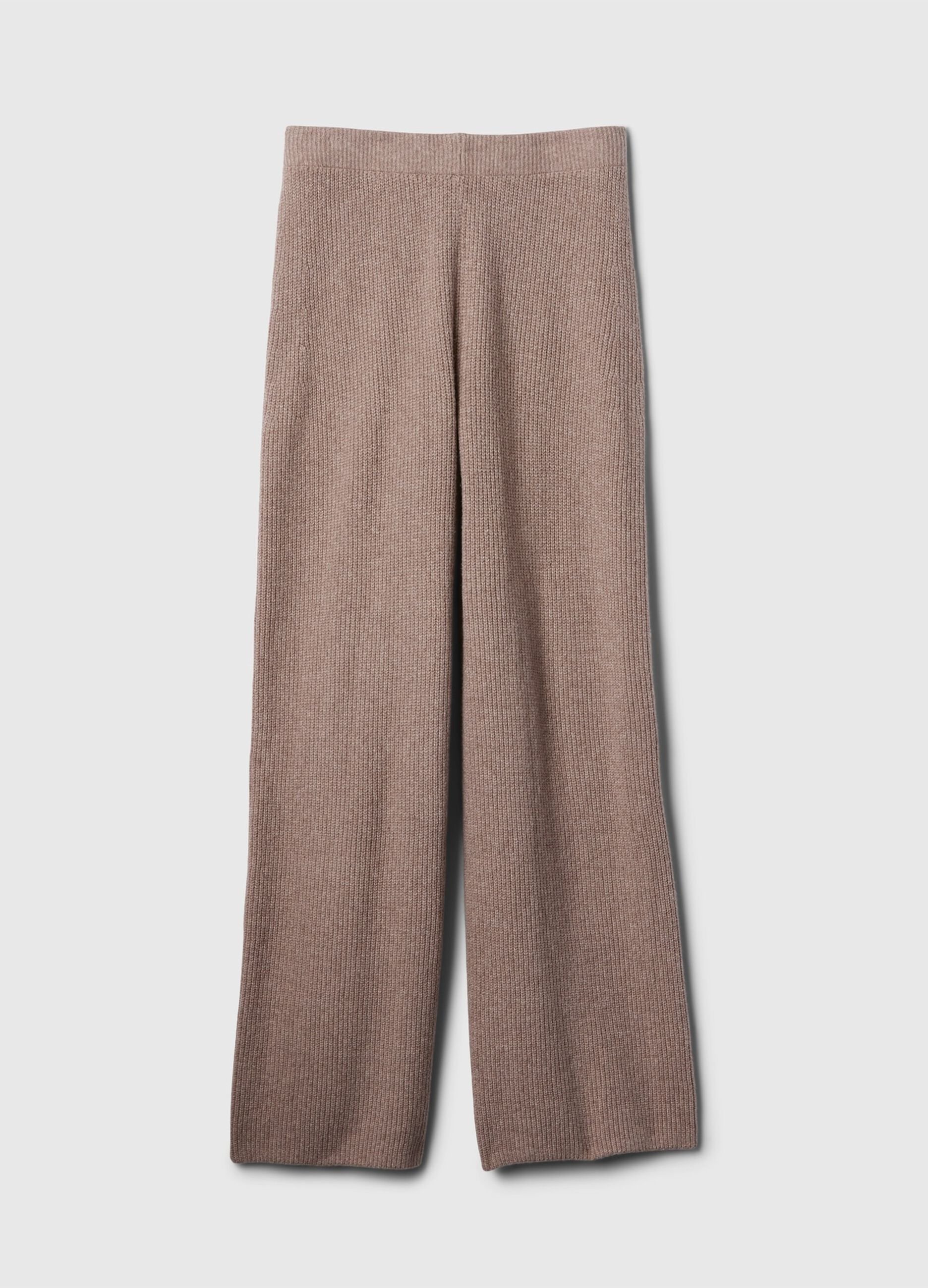 Ribbed wide-leg trousers
