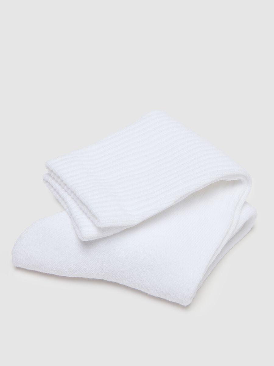 Tripack of white sports socks in elasticated cotton_1