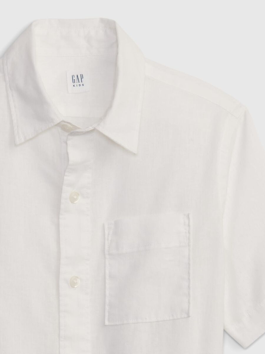 Linen and cotton shirt with short sleeves_2