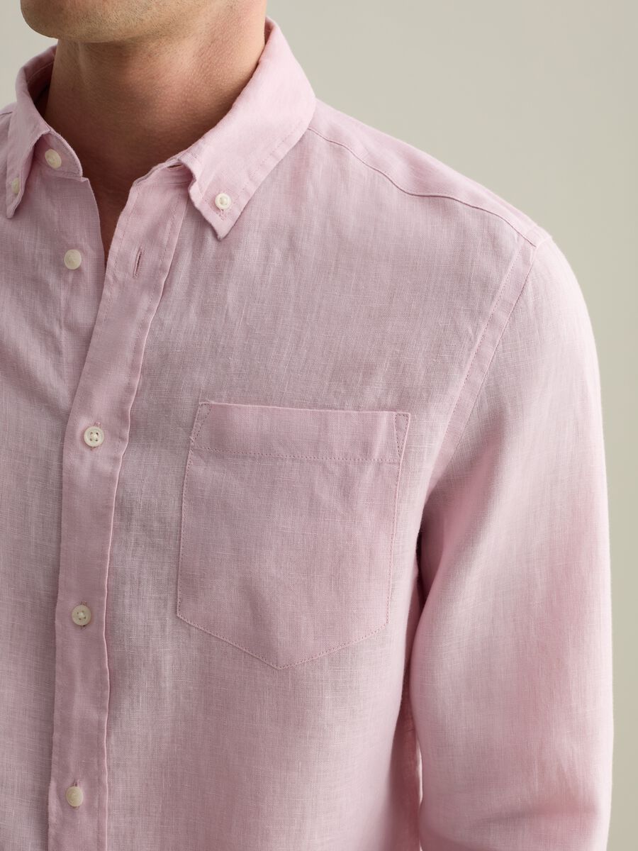 Regular-fit shirt in linen with pocket_3