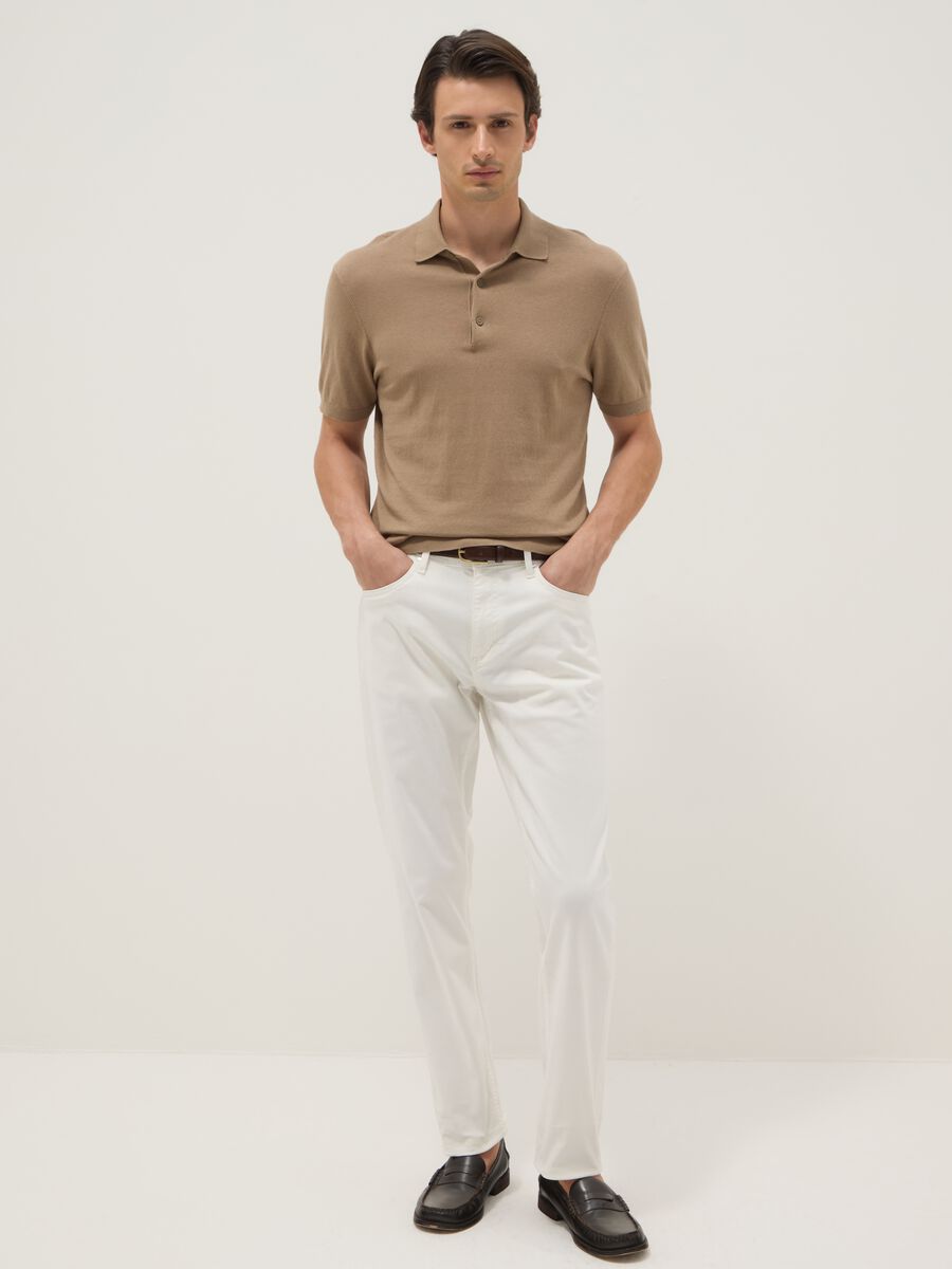 Beige pure cotton polo regular fit_1