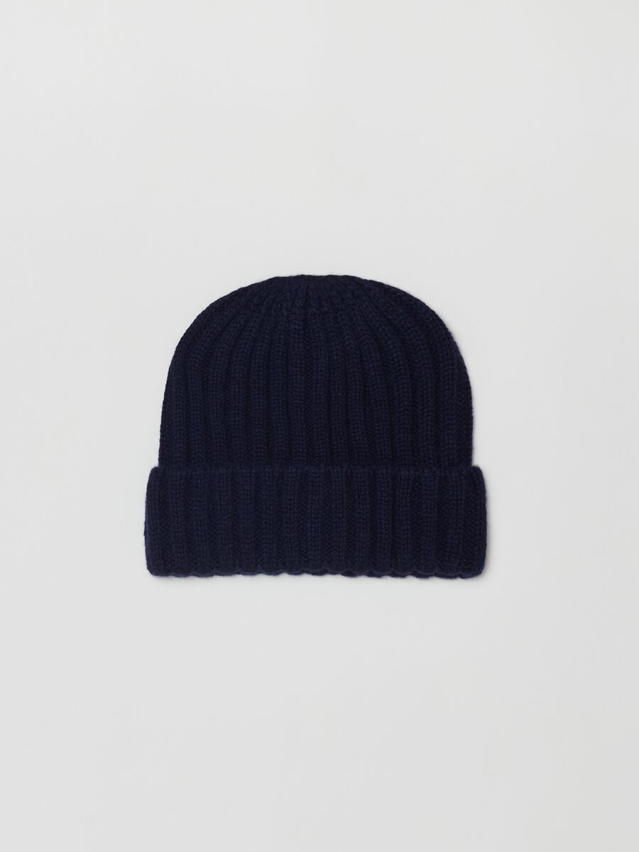 Berretto in cashmere a coste_0