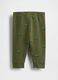 Green cotton trousers with tractor print_1