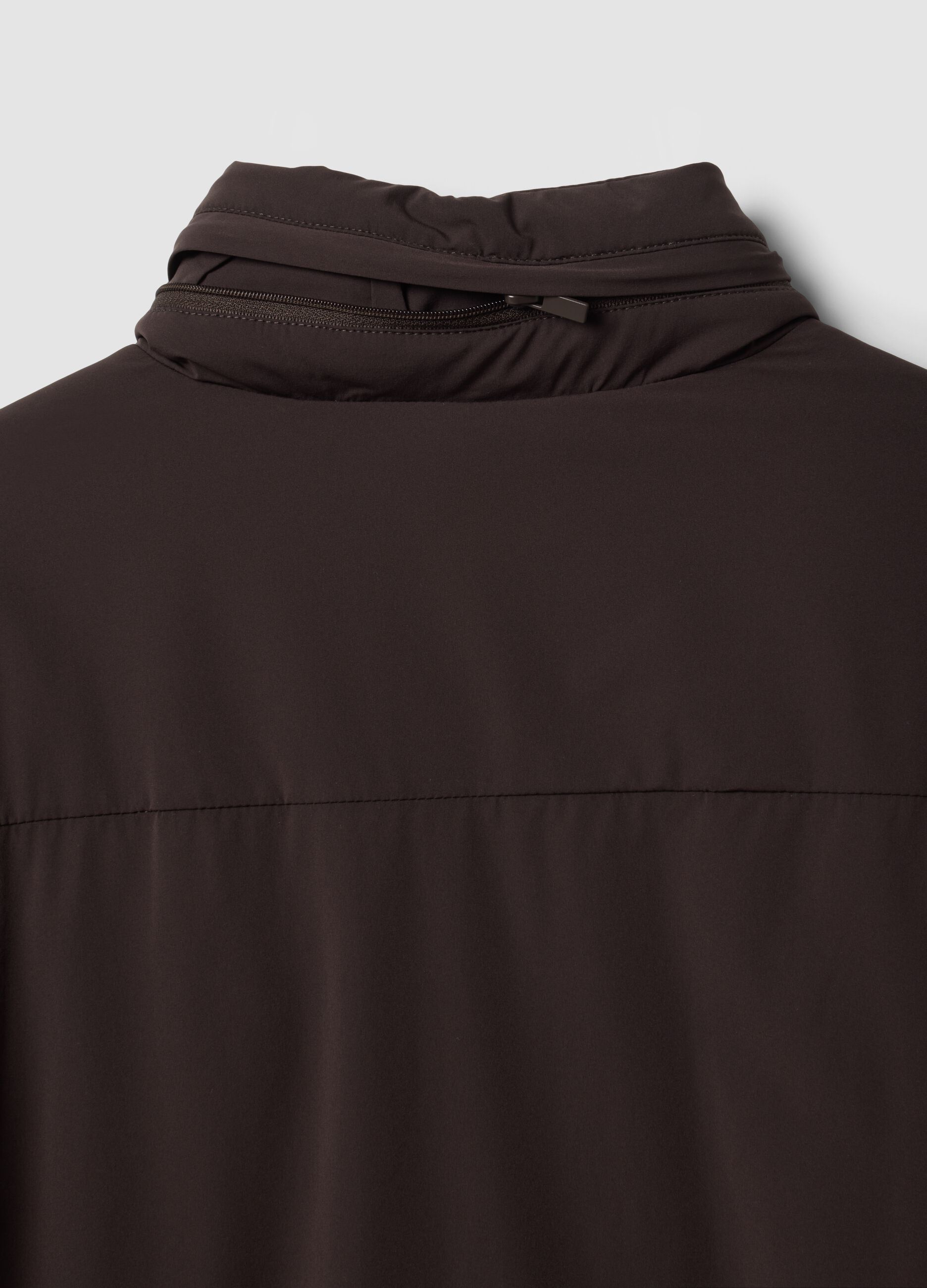 Brown padded stretch-fabric jacket, regular fit