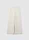 White cotton-blend relaxed trousers_4