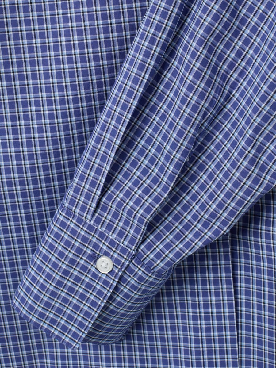 Blue Check Cotton Shirt_5