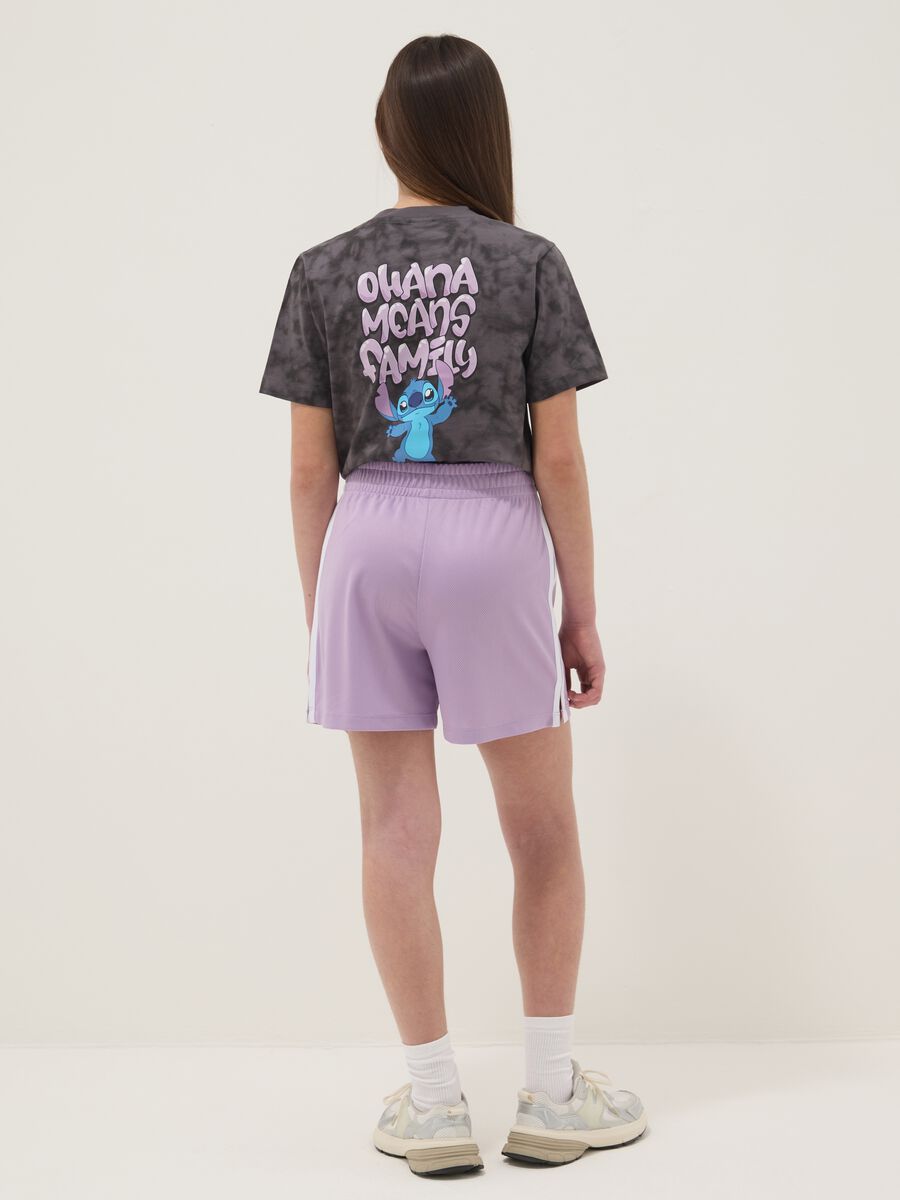 Short viola sportivi con bande laterali per ragazze_1