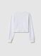Girl's white pure cotton sweatshirt regular fit with embroidered heart_4