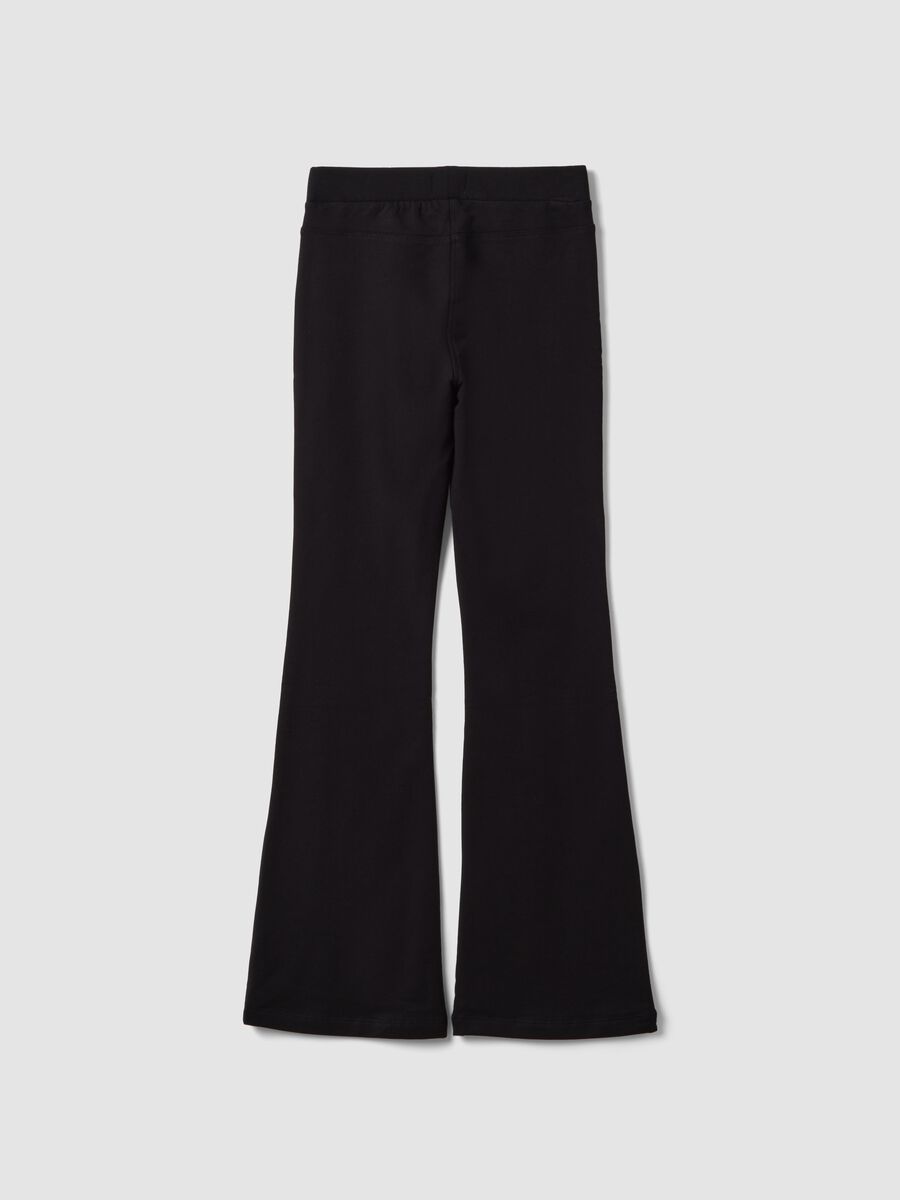 Treggings neri flare in cotone organico e viscosa elasticizzata_2