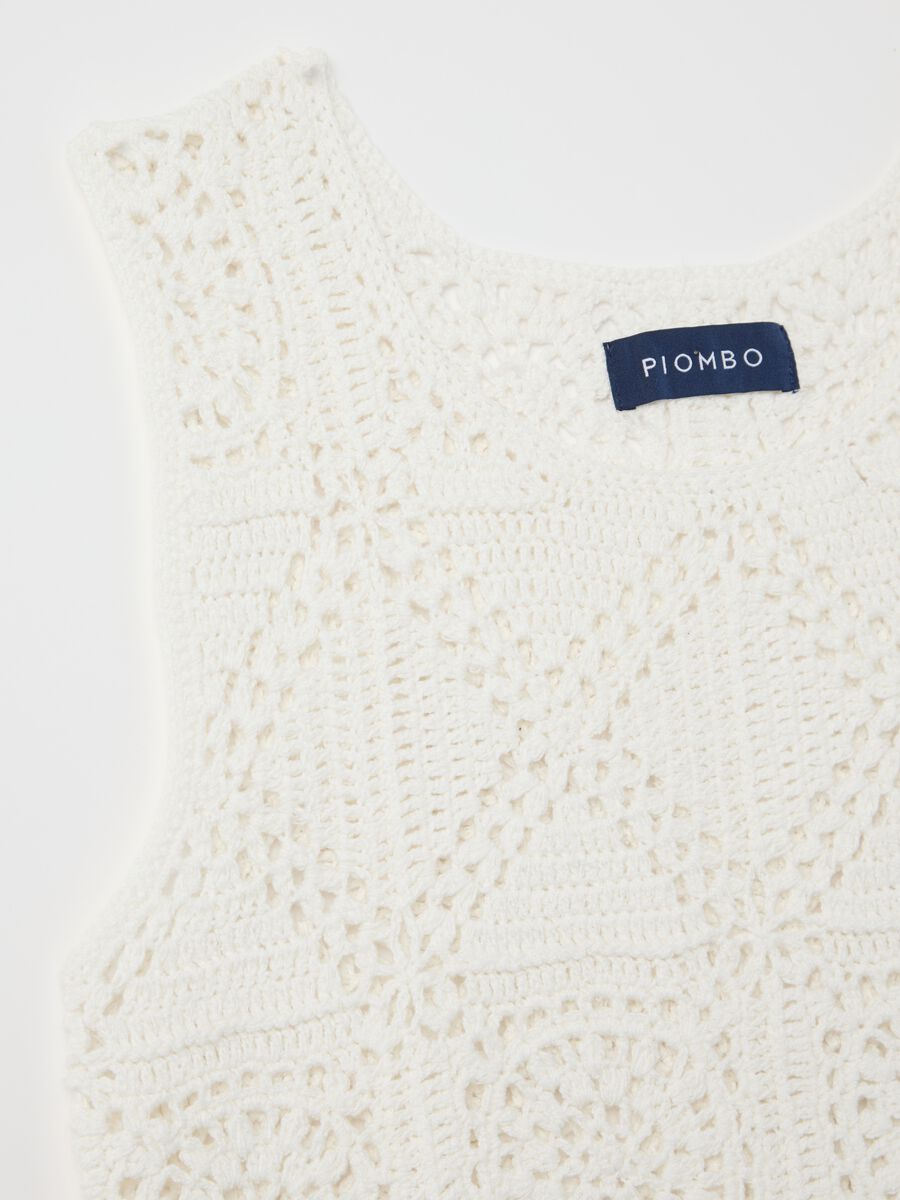 White crochet knit tank top_5