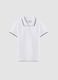 White pure cotton short sleeve polo shirt for children with regular fit_0