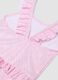 Pink stretch swimsuit with ruffles for baby girls_3