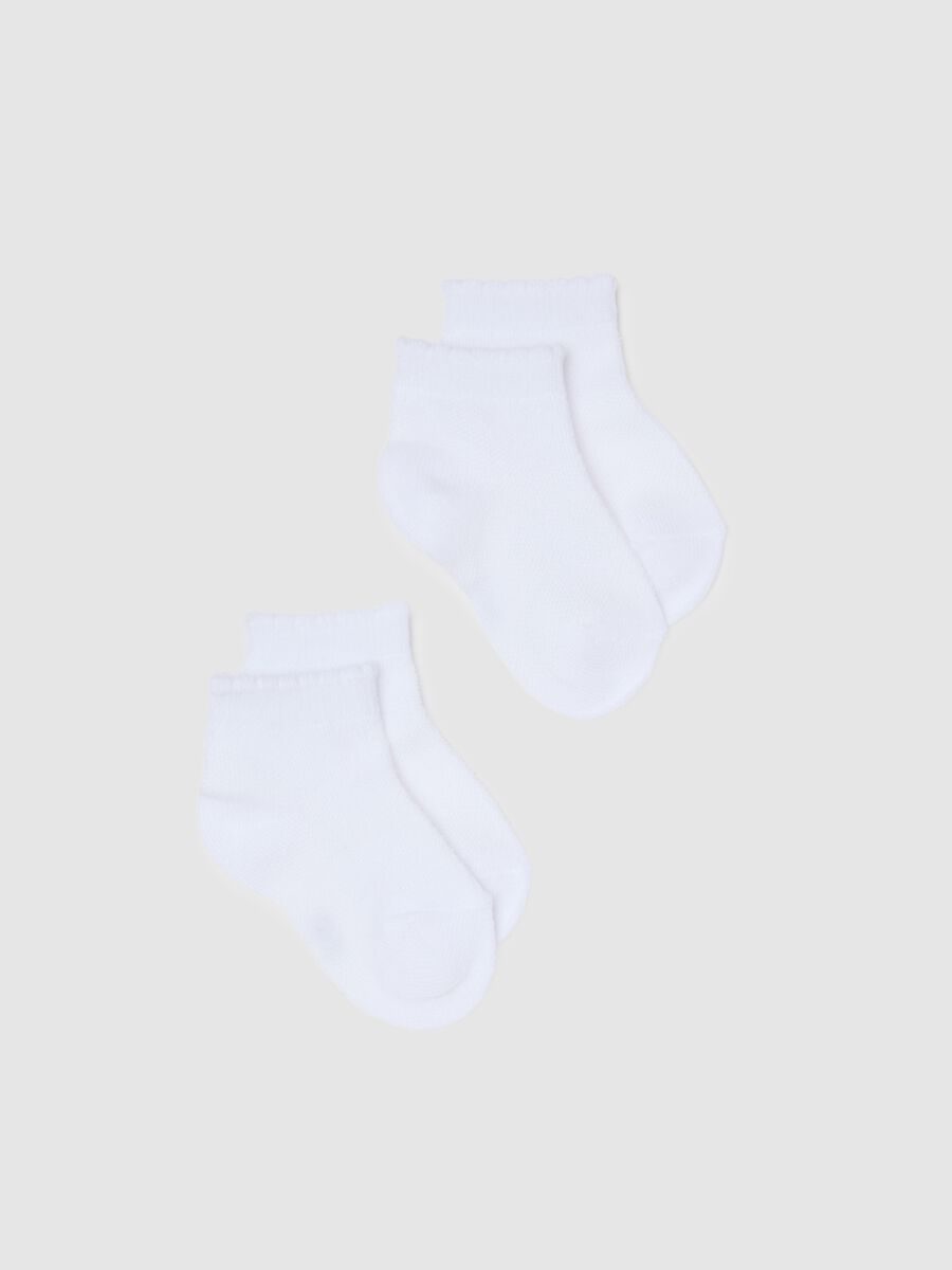 Bipack calze corte in misto cotone bianco da neonato regular fit_0