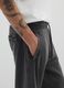 Black cotton blend relaxed fit trousers_3