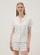Regular fit white stretch viscose blend pyjama top_1