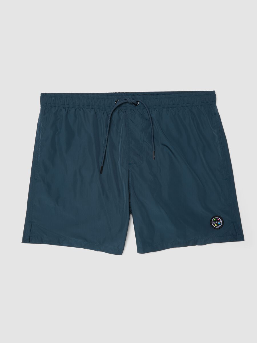 Boxer mare blu con vita elasticizzata e coulisse_4