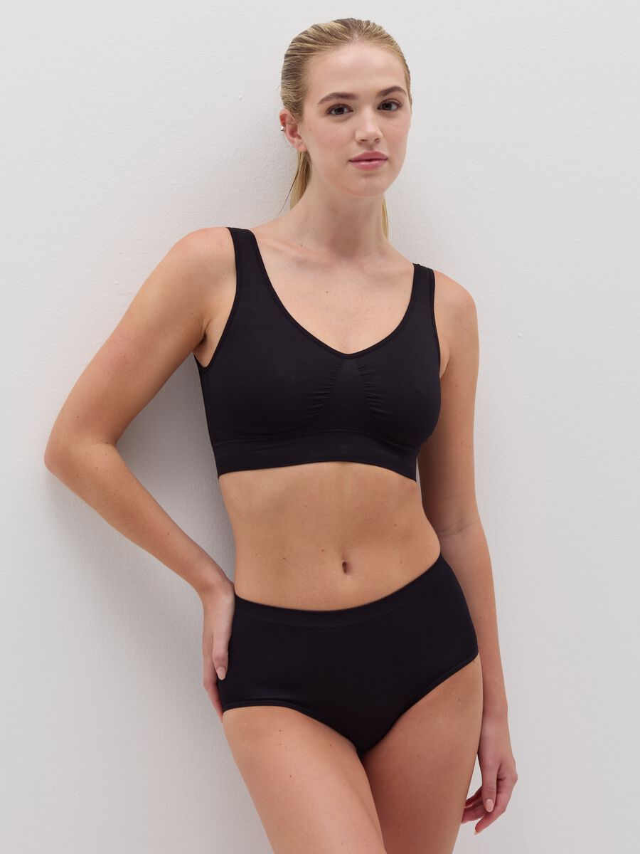The One seamless briefs with high waist in microfibre_1