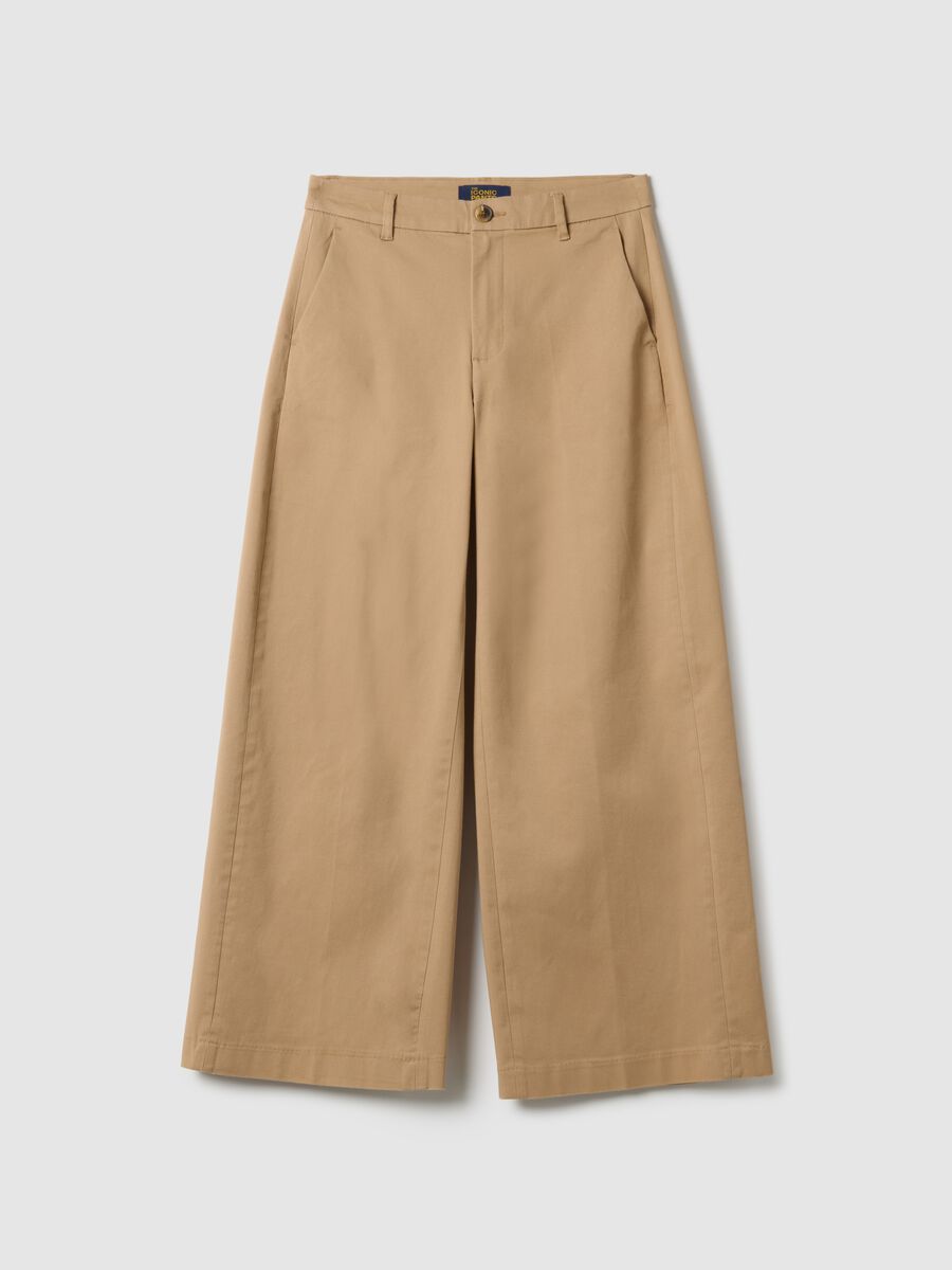Beige Stretch Cotton Chino Trousers Regular Fit_4