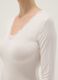 Maglia a maniche lunghe bianca regular fit e bordi in pizzo_3