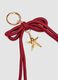 Pink keyring with braided heart and bow_2