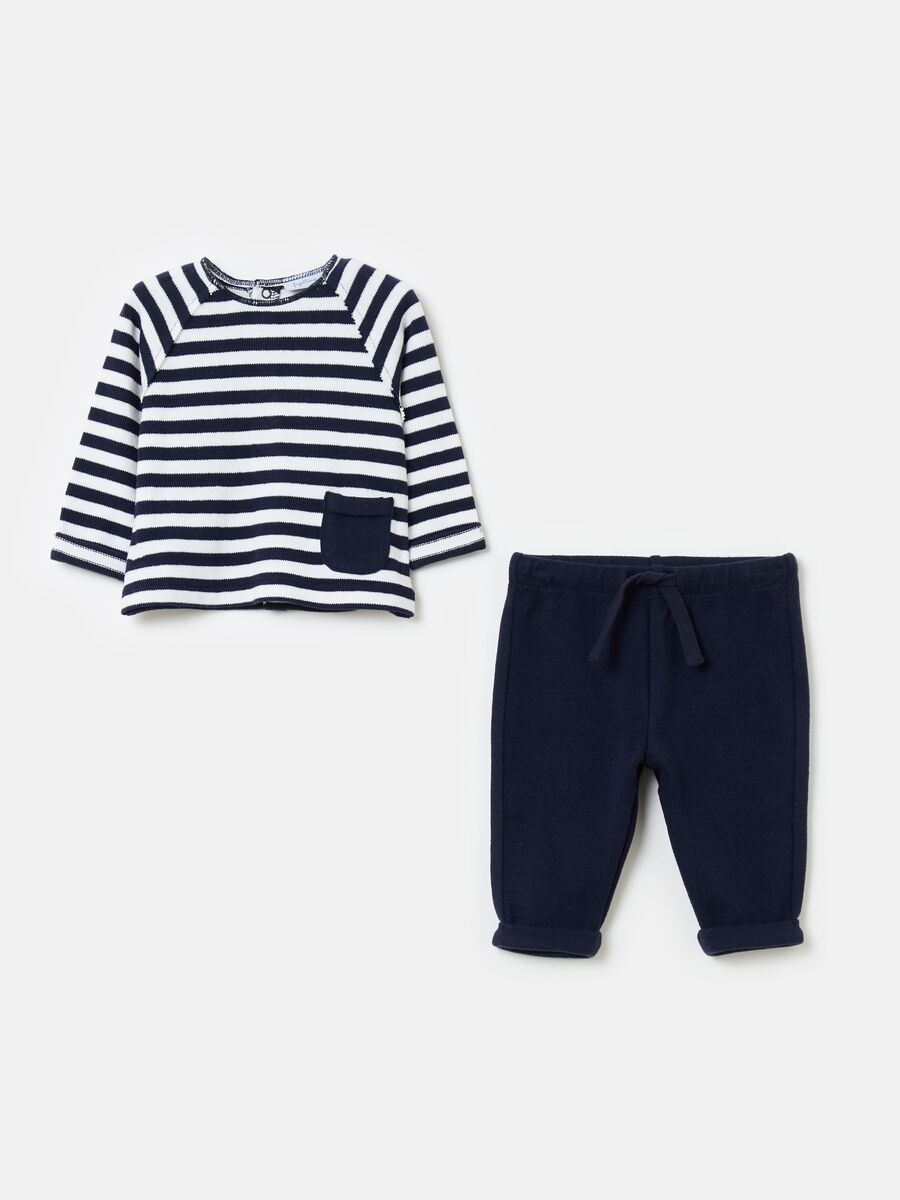 T-shirt and trousers set in organic cotton_0