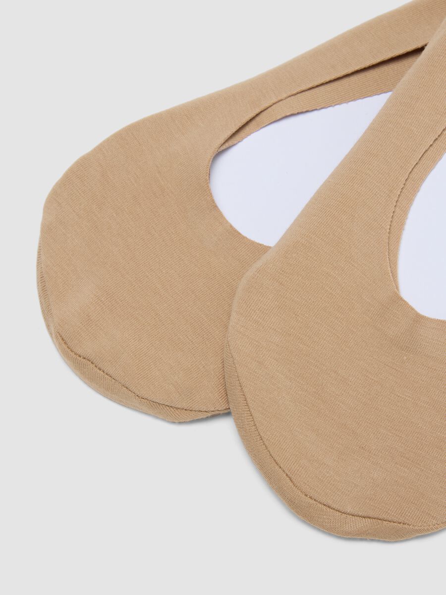 2-pack of beige organic cotton invisible socks_2