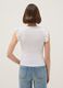 White pure cotton slim fit T-shirt with ruffles_2
