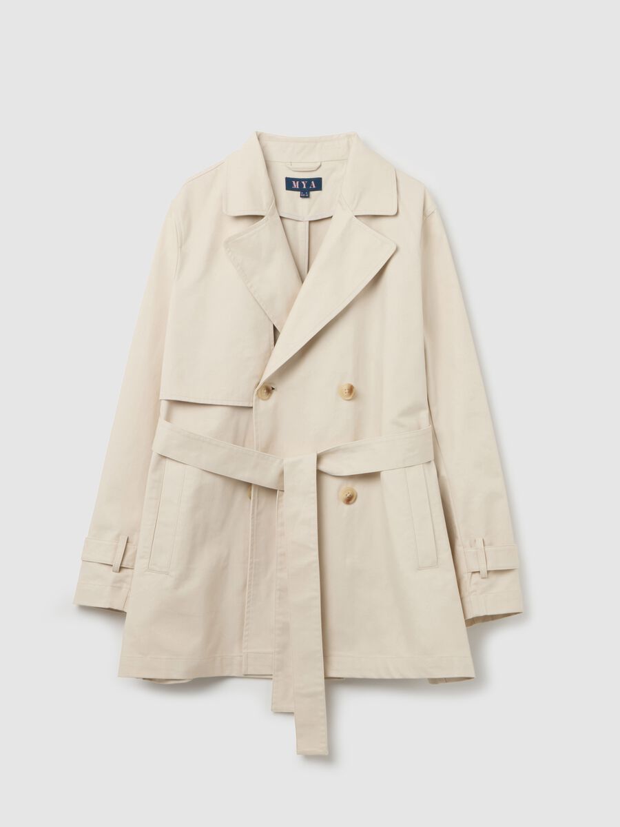 Curvy short double-breasted trench coat with belt_4