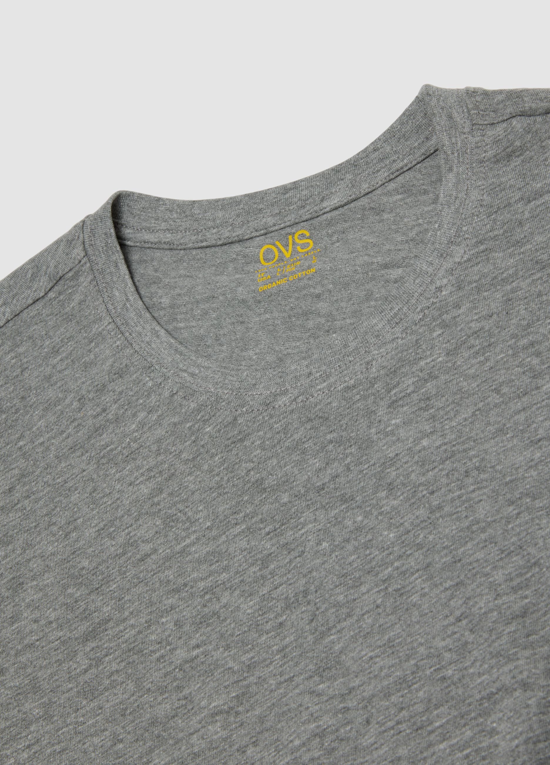 Grey regular-fit T-shirt in pure organic cotton