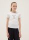 Girls&rsquo; white pure cotton slim-fit T-shirt with print_0