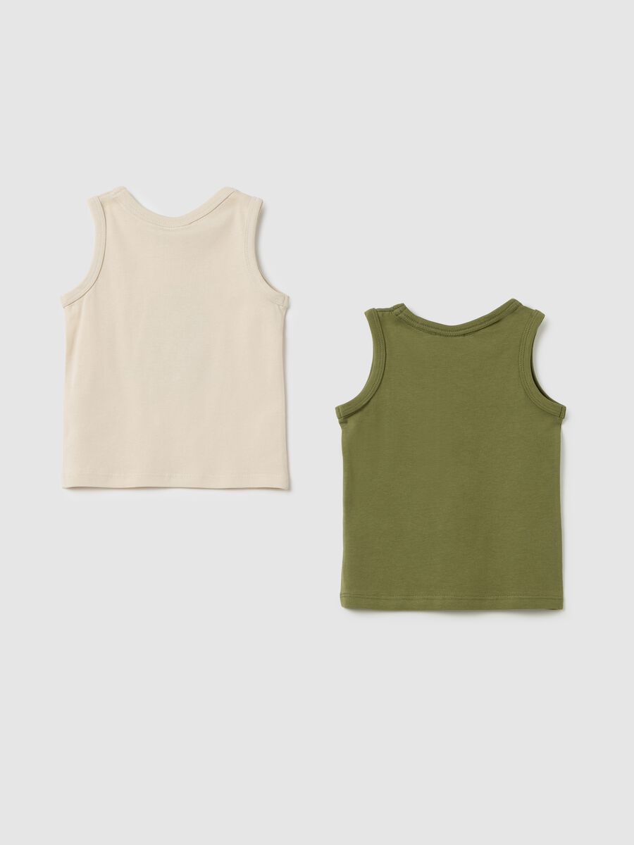 Children's Green Regular Fit Cotton Vest Twin-Pack_1