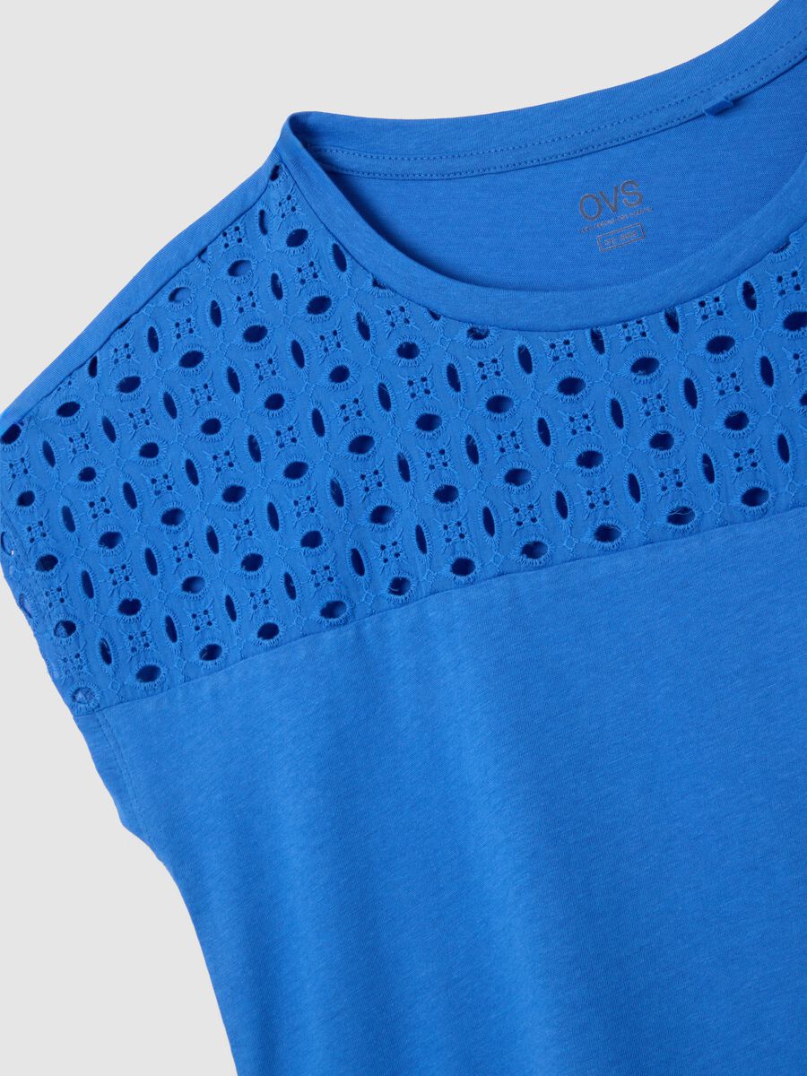 Women's regular fit pure cotton blue T-shirt_1